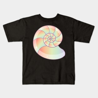 Rainbow Nautilus Shell Kids T-Shirt